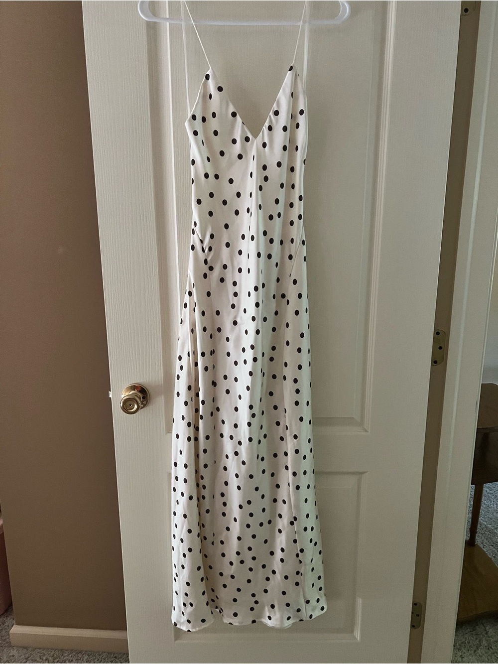 Zara satin backless polka dot